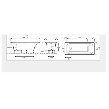 Ванна Jacob Delafon ELITE E6D031RU-00 170x75 см