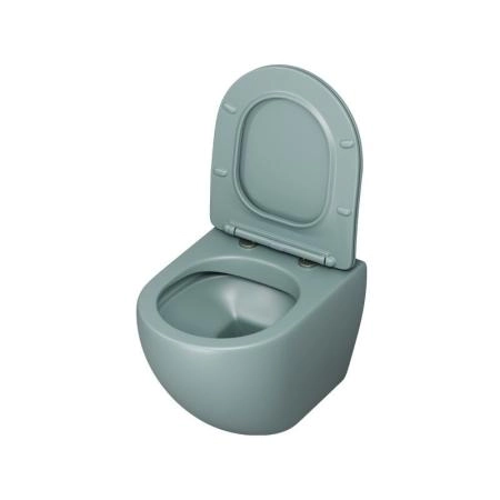 Унитаз Grossman GR-4455MNMS Color (485*365*360) МЯТНЫЙ МАТОВЫЙ подвесной Безободковый с тонкой крышкой