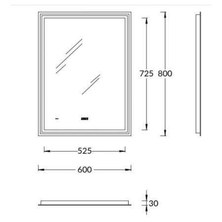 Зеркало Kerama Marazzi TECNO ТЕКНО TE.mi.60 c LED 60 с подсветкой, с функцией антизапотевание, белое глянцевое