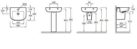 Раковина Jacob Delafon Odeon Up E4737 56 см