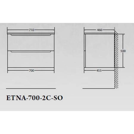 Тумба под раковину Belbagno ETNA-700-2C-SO-BL-P Bianco Lucido 70 см