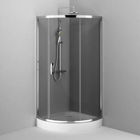 Душевой уголок 90x90 см, без поддона AM.PM Like W83G-315-090CG стекло тонированное, профиль глянцевый хром