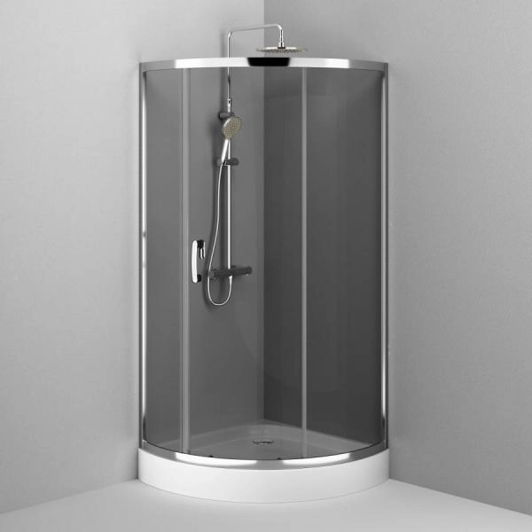 Душевой уголок 90x90 см, без поддона AM.PM Like W83G-315-090CG стекло тонированное, профиль глянцевый хром