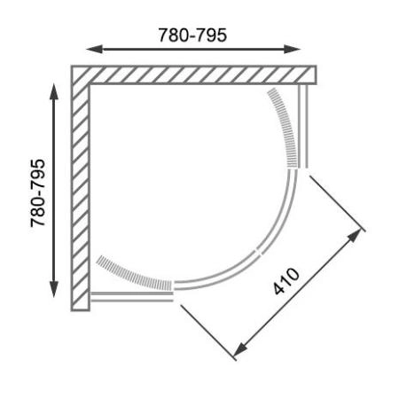 Душевой угол Roltechnik LEGA LINE LLR2/800 80x80 см профиль хром, стекло прозрачное
