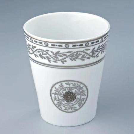 THG Marquise platinum decor Стакан керамический, настольный, декор платина, цвет: белый