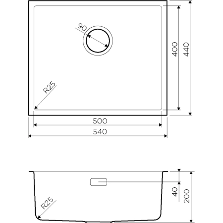 Кухонная мойка Omoikiri Tadzava 54-U-IN 4993512, 540*440, нержавеющая сталь