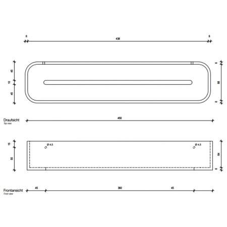 Decor Walther Black Stone Полочка для душа 45x10см., подвесная, цвет: черный матовый/хром