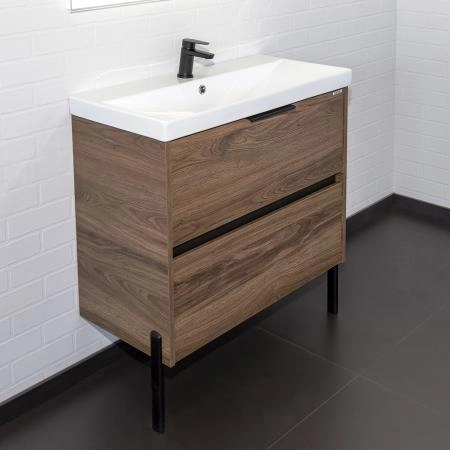 Комплект нерегулируемых мебельных ножек Comforty 00-00022124 2 штуки h=200мм цвет черный матовый