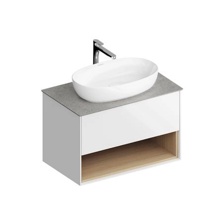 Тумба Kerama Marazzi PLAZA MODERN ПЛАЗА МОДЕРН PLB.M.80.1\WHT.V подвесная 80 белый 1 ящик + полка