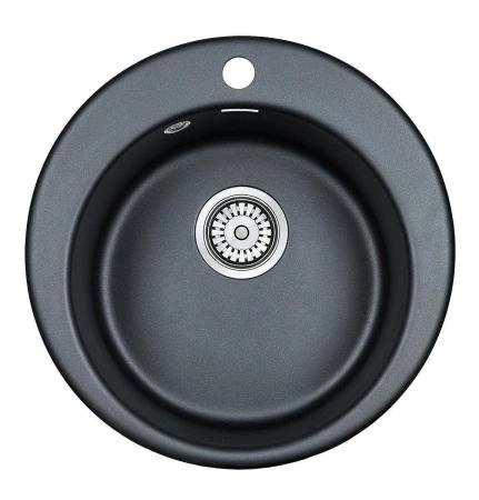 Мойка для кухни Paulmark GELEGEN, PM404800-BLM, черный металлик, D475 мм