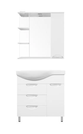 Тумба Style Line Жасмин 82 (3 ящ.) с корзиной, Коралл 82, левая