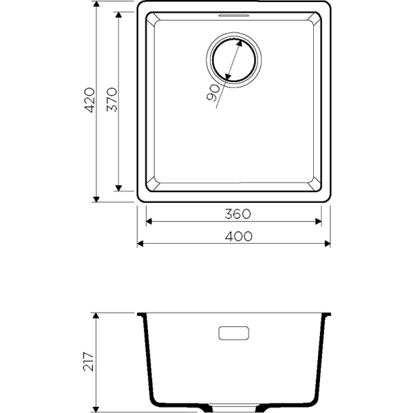 Кухонная мойка Omoikiri Kata 40-U-SA 4993422, 400х420, бежевый
