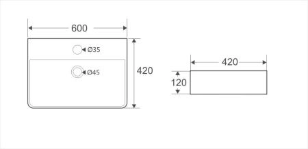 Раковина на столешницу Koller Pool KVADRO 60
