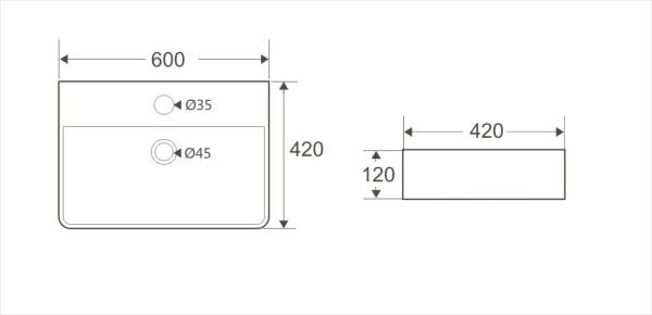 Раковина на столешницу Koller Pool KVADRO 60