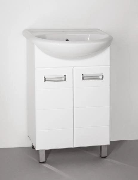 Тумба под раковину Style Line Elfante Ирис 55 напольная с дверками, белая