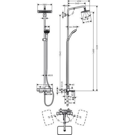 Душевая система Hansgrohe Croma E 27687000, хром