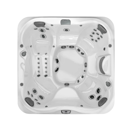 JACUZZI J375 Минибассейн 231х231х97 см, уф+озон, теплоизоляция, подсветка, Bluewave, 3кВТ, цвет Platinum, внешняя панель Smoked Ebony , без крышки