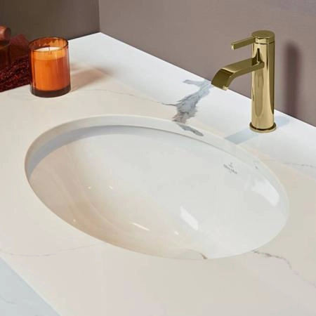 Villeroy&Boch Evana Раковина 50х35х22см., без отв., встраиваемая под столешницу, с переливом, с крепежом, цвет: альпийский белый