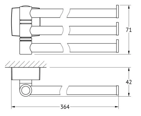 Держатель полотенец FBS Esperado ESP 045 поворотный тройной 37 cm хром