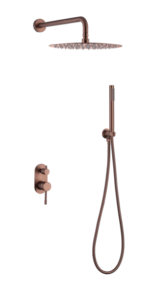 Смеситель встроенный + верхний+ ручной душ Boheme Uno. Copper Brushed 464-CB