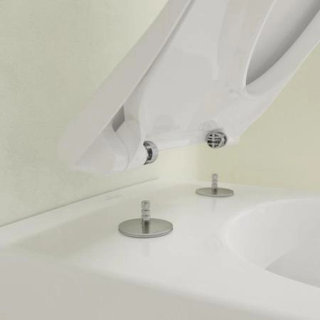 Унитаз Villeroy&Boch SUBWAY 2.0 5614R201 (5614R001+9M78S101) подвесной с сиденьем