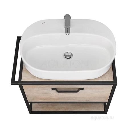 Тумба под раковину AQUATON Лофт Фабрик 65 дуб эндгрейн 1A242301LTDU0