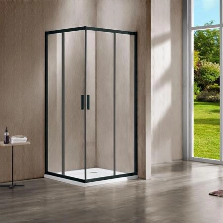 Душевой уголок Vincea Garda VSS-1G1012CLB, 1200*1000, черный, стекло прозрачное