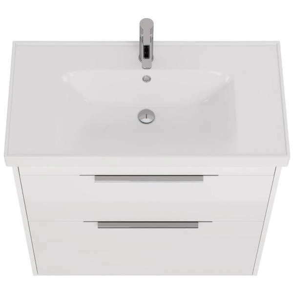 Тумба под раковину Dreja PRIME 90 см, подвесная/напольная, белый глянец 99.9302