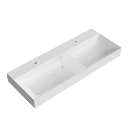 Раковина Kerama Marazzi GRANDE ГРАНДЕ GR.wb.120.2 мебельная\подвесная 120, белая глянцевая, два отверстия под смеситель