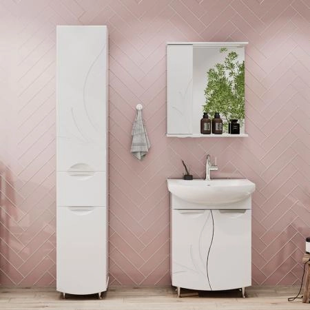 Зеркало-шкаф Volna Adel 60 левый белый глянец