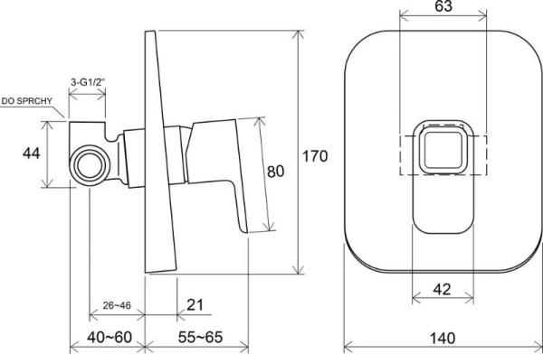 Смеситель встроенный без переключателя Ravak 10° TD 062.00