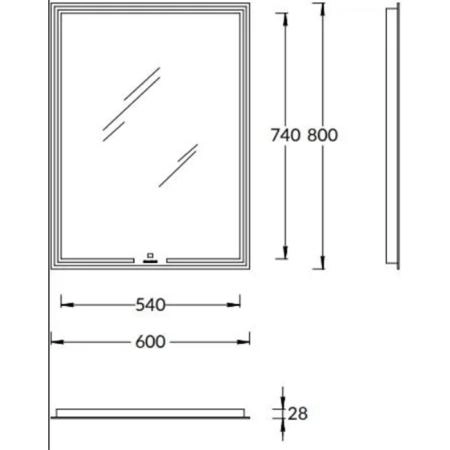 Зеркало Kerama Marazzi MIO МИО MIO.mi.60\WHT  прямоугольное с диммером 60, белое