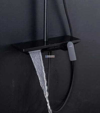 Душевая система Gappo G2496-16 черный матовый с изливом