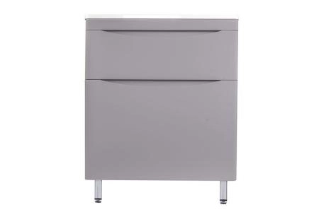 Тумба напольная Style Line Бергамо мини 70 (2 ящ.) Люкс антискрейтч серый, PLUS