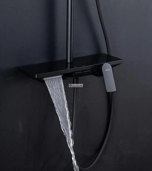 Душевая система Gappo G2496-16 черный матовый с изливом