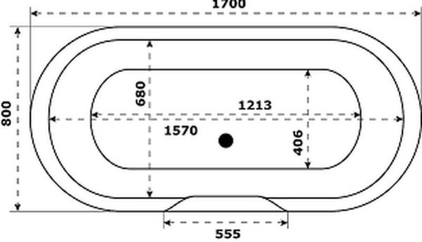 Ванна GOOD DOOR Венеция 170х80 литьевой мрамор белый