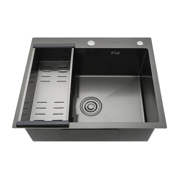 Кухонная мойка GAPPO GS6050-6 с коландером, оружейная сталь