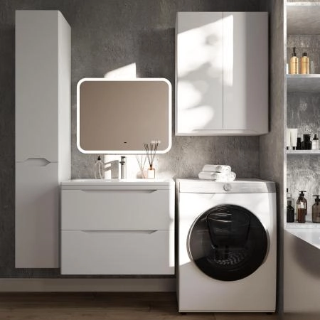 Тумба подвесная Style Line Марелла 70 (2 ящ.) Люкс антискрейтч белый матовый, PLUS