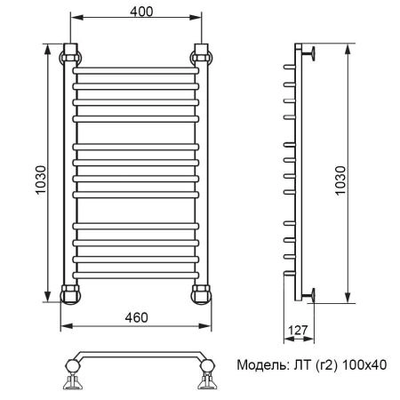 Полотенцесушитель водяной Ника Trapezium ЛТ (г2) 100/40