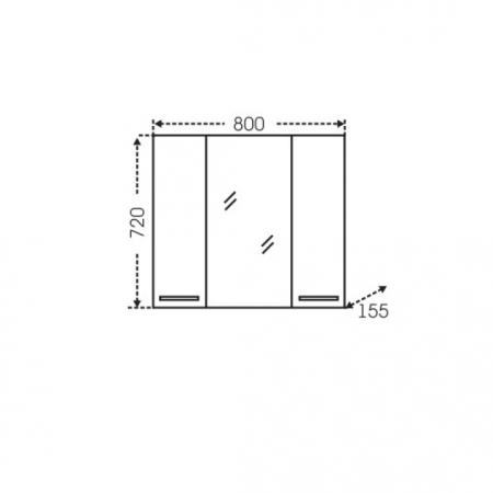 Зеркальный шкаф СаНта Родос 80 106017, с подсветкой