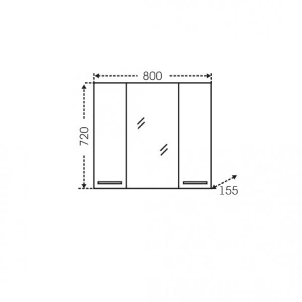 Зеркальный шкаф СаНта Родос 80 106017, с подсветкой