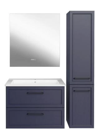 Тумба ASB-Mebel Белмонти 85 Ясень браш софт синий подвесная под умывальник Оскар 85