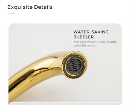 Смеситель Gappo G1189-6 на борт ванны 4 отверстия, золото