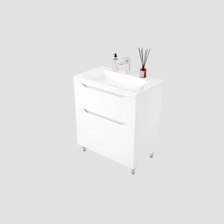 Тумба напольная Style Line Марелла 70 (2 ящ.) Люкс антискрейтч белый матовый, PLUS