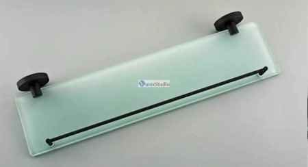F30207 Полка стеклянная Frap для ванной чёрный