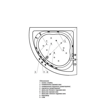 Ванна АКВАТЕК Юпитер 150x150 НМ (пневматика)