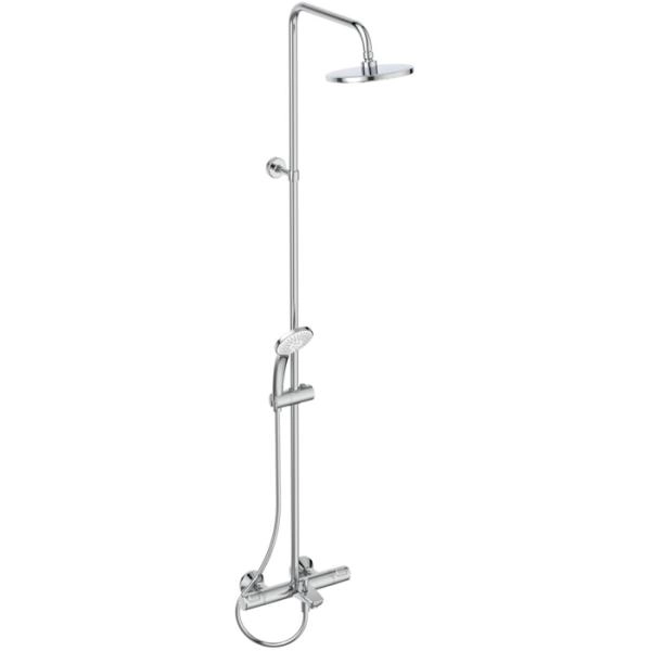 Ideal Standard Ceratherm T25 Душевая система с изливом и термостатом и ручным душем, корпус Coolbody, руч.душ: 3 режима, верх. душ: 200 мм, цвет: хром