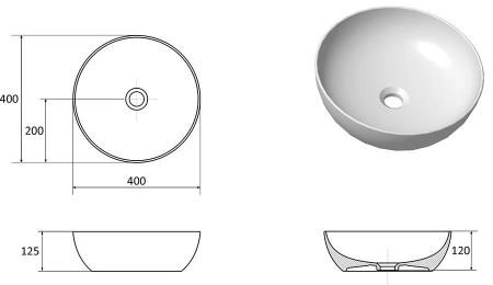 Умывальник Ravak UNI 400 B SLIM керамический XJX01140003