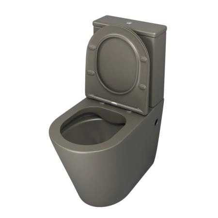Унитаз Grossman GR-4480GSMS Color (620*365*810) ХАКИ МАТОВЫЙ напольный Безободковый с тонкой крышкой