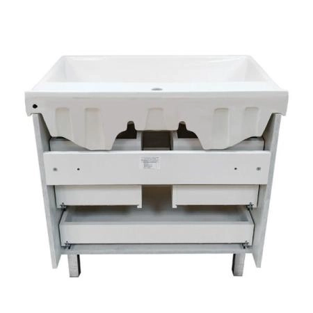 Тумба с раковиной Comforty Никосия-80Н дуб белый